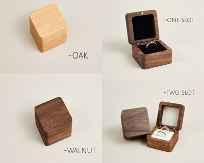 Custom Wedding Ring Box, Engraved Name Wooden Ring Box, Personalized Wedding Ring Bearer, Anniversary Gift, Engrave Ring Box - image5